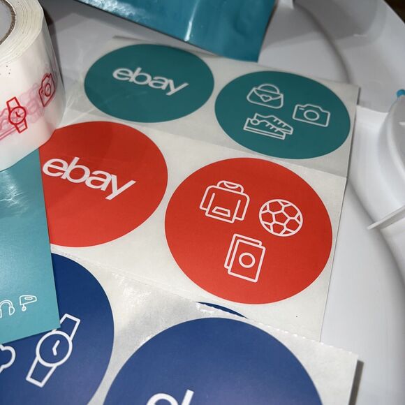 25 eBay Branded Shipping Supplies STARTER KIT Red Tape Postcard Bag - Picture 3 of 11